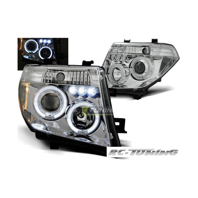 Angel Eyes Scheinwerfer Nissan Navara D40/Pathfinder 05-10 Chrom LPNI05