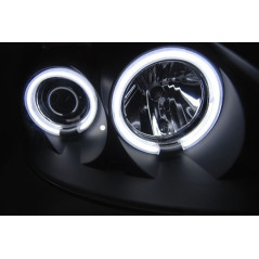 Angel Eyes CCFL Frontscheinwerfer schwarz für Renault Clio 2