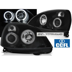 Angel Eyes CCFL Frontscheinwerfer schwarz für Renault Clio 2 LPRE34