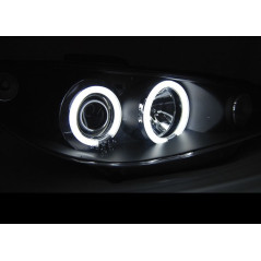 Angel Eyes CCFL Frontscheinwerfer schwarz Peugeot 206