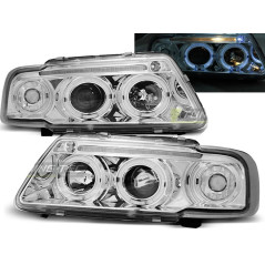 Phares Avant Angel Eyes Audi A3 8L 09.00-05.03 Chrome