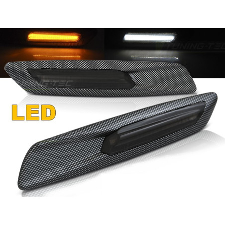 Geräucherte Carbon-LED-Seitenblinker im F10-Look für BMW E60/E90/E92/E82 KBBM32