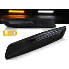 Clignotants Latéraux LED Noir brillant fumé look F10 pour BMW E60/E90/E92/E82 Clignotants Latéraux