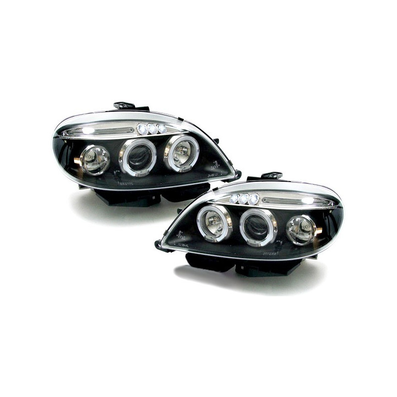 Phares Avant Angel Eyes Citroên Saxo 09.99-06.03 Chrome