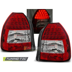 Feux Arrière Honda Civic 09.95-02.01 3 ptes à Leds Rouge/Clair