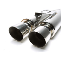 Universal stainless steel sports rear silencer 2 x 88 x 90 mm