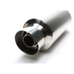 Universal stainless steel sports rear silencer 100 x 45 mm