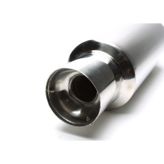 Universal stainless steel sports rear silencer 100 x 50 mm