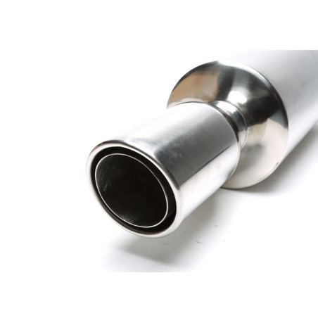 Universal stainless steel sports rear silencer 100 x 75 mm