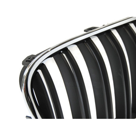 Chrome/Black Double Bar Grille for BMW F01 09-07-12