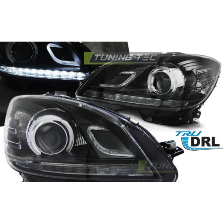 Phares Avant Daylight Mercedes W204 07-10 Noir