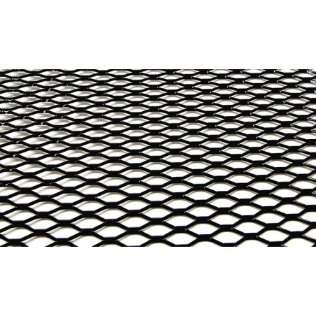 Grille anodisée aluminium noir 100 x 33 cm, maillage fin 2 x 4 m