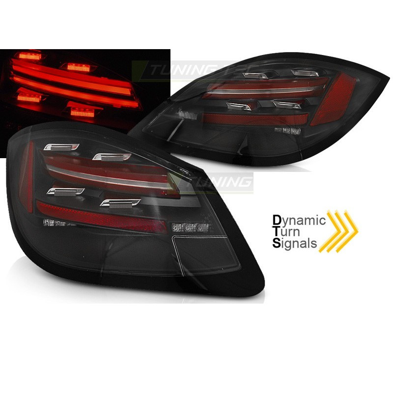 Feux arrière Noir LED Bar SEQ , clignotants dynamiques pour Pour Porsche Boxster/Cayman 987 09-12 Feux arrière