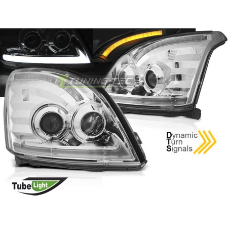 Phares Avant Tube Light SEQ chrome pour Toyota Land Cruiser 120 03-09