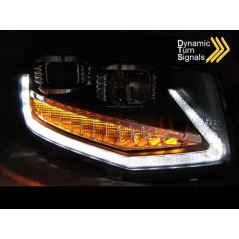 Frontscheinwerfer Tube Light LED SEQ DRL Schwarz, dynamische Blinker für VW T6 2015 LPVWS8