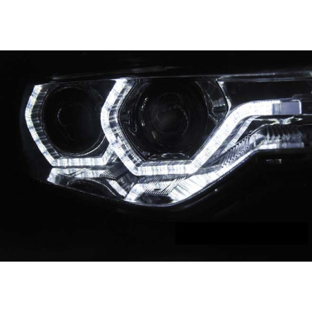 Phares Avant Angel Eyes LED Chrome HID AFS DRL pour BMW F30/F31 11-15