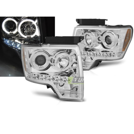 Angel Eyes chrome front headlights for Ford F150 MK12 08-14 LPFO85 LPFO85 289,90 €