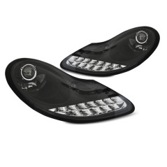 Phares avant Noir avec clignotants LED pour Porsche 911 996 Boxster 986