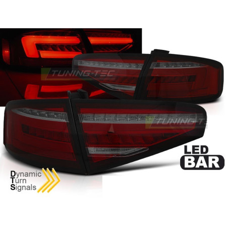 Feux arrière rouge fumé LED BAR SEQ Avec clignotants dynamique pour Audi A4 B8 12-15 Audi