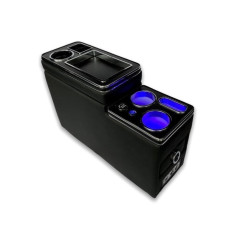 Console Centrale avec Compartiment Ports USB et éclairage bleu pour VW T5 / T6 Accoudoirs
