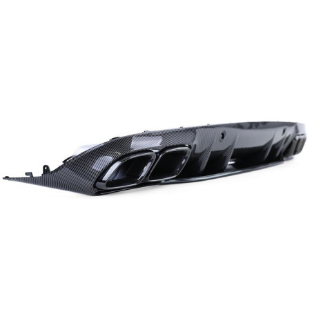 Carbon look rear diffuser with two exhaust tips for Mercedes C-Class C205 18-