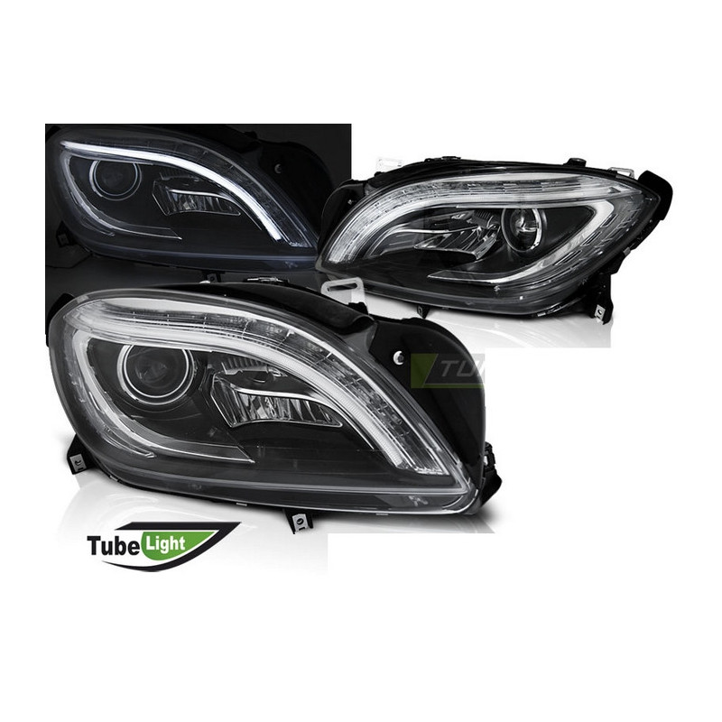 Phares avant LED noir pour Mercedes W166 11-15 LPMED5