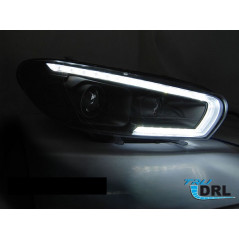 LED Tube light black DRL SEQ front headlights for VW Scirocco 14-17