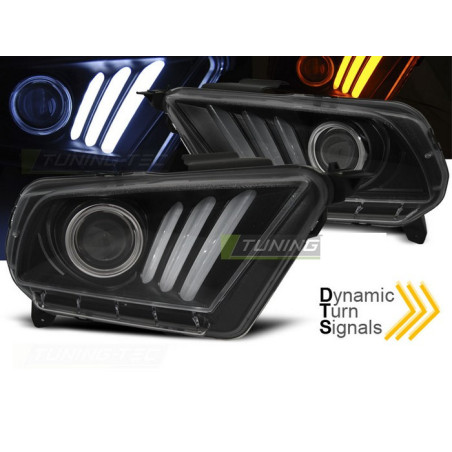 Black Tube Light Front Headlights with Dynamic Turn Signals for Ford Mustang 10-13 LPFO71 LPFO71 399,90 €