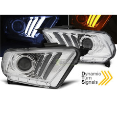 Chrome Tube Light Front Headlights with Dynamic Turn Signals for Ford Mustang 10-13 LPFO70 LPFO70 399,90 €