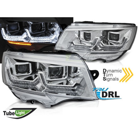 Phares avant Tube light chrome DRL SEQ pour VW T6 20-