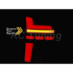 LED BAR SEQ Black Rear Lights with Dynamic Turn Signals for VW T6 Double Door 15-19