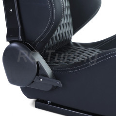 Semi Bucket Sport Seat Black Leather with Console