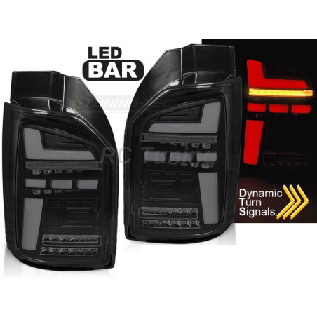 Feux Arrière LED BAR Noir/fumé pour VW T6 T6.1 15-21 Hayon