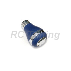 S-RACING knob blue leather and chrome