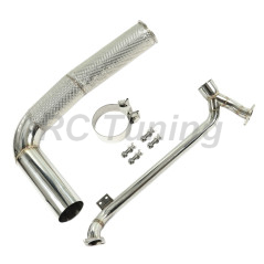 Stainless steel replacement downpipe with heat protection Porsche 718 Cayman + Boxster