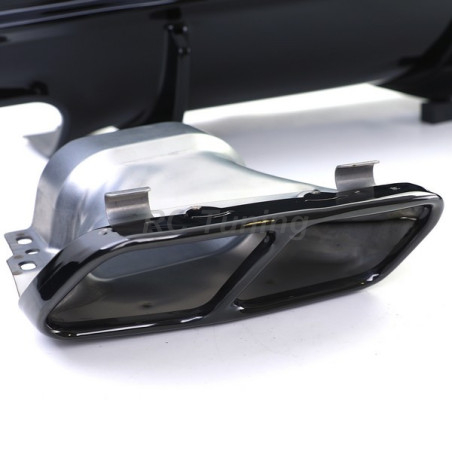 Glossy black diffuser with exhaust tips for Mercedes CLA C117 13-19