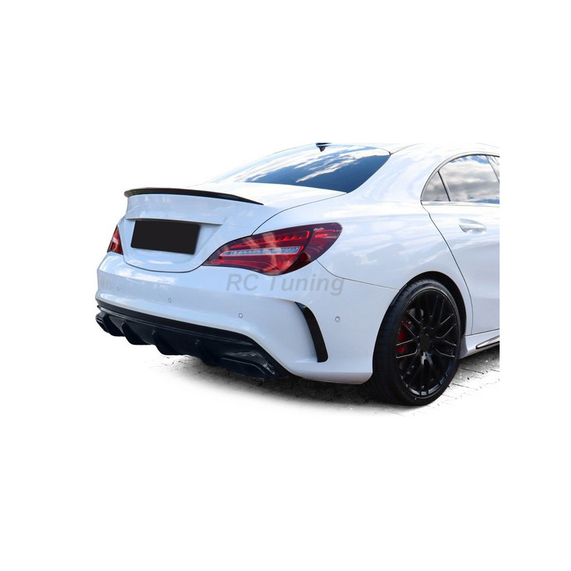 Glänzend schwarzer Diffusor mit Auspuffauslässen für Mercedes CLA C117 13-19 CP41352