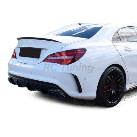 Glossy black diffuser with exhaust tips for Mercedes CLA C117 13-19