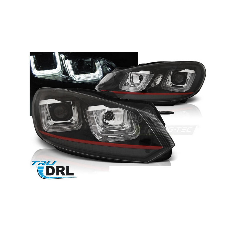 Frontscheinwerfer DRL Typ-U-LED schwarz für VW Golf 6 08-12 LPVWP5