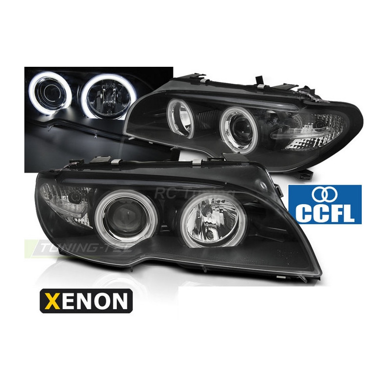 XENON HEADLIGHTS ANGEL EYES CCFL BLACK fits BMW E46 04.03-06 COUPE CABRIO LPBMH5