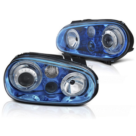 Blue Angel Eyes Headlights For VW Golf 4 97-03