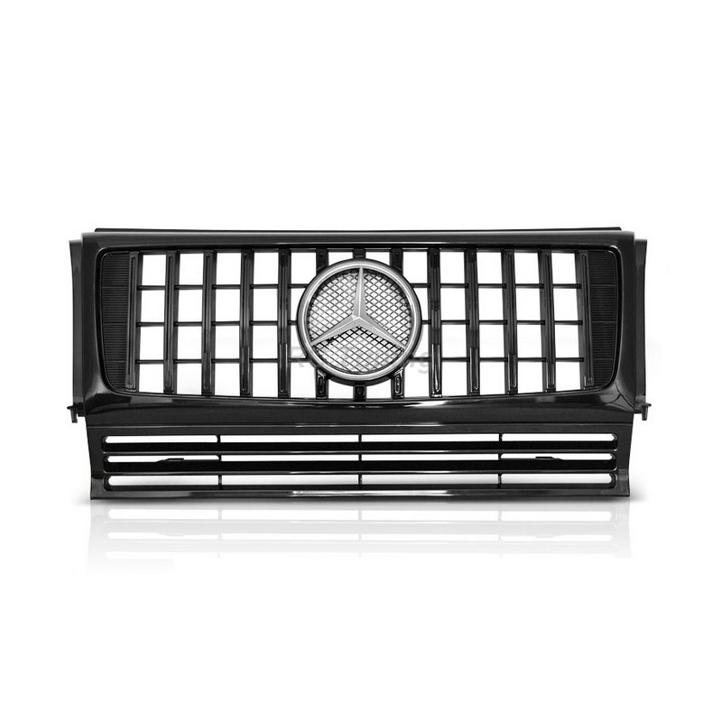 Kühlergrill für Mercedes W463 90-12 glänzend schwarz GRME48