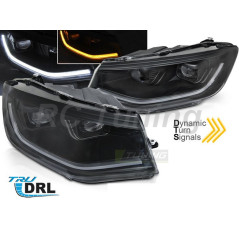 Frontscheinwerfer Tube Light DRL SEQ schwarz für Volkswagen Caddy 20- LPVWV1