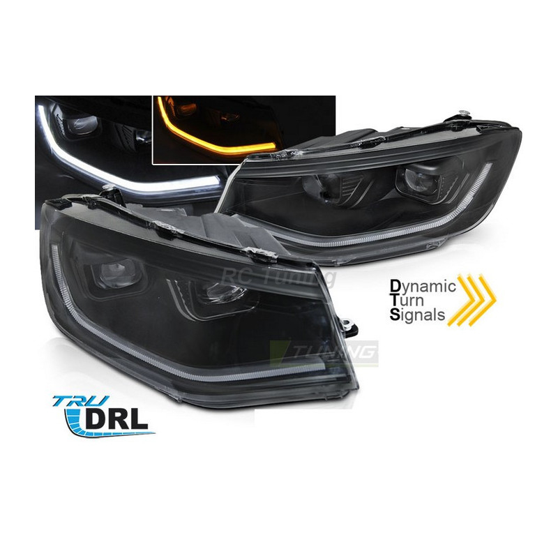 Frontscheinwerfer Tube Light DRL SEQ schwarz für Volkswagen Caddy 20- LPVWV1