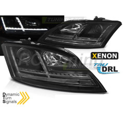 Phares Avant Xénon LED DRL SEQ Noir Pour AUDI TT 06-10 8J