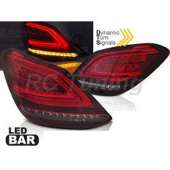 Feux arrière LED BAR SEQ rouge  pour Mercedes Classe C W205 14-18