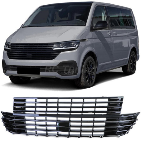 Grille without emblem glossy black for VW T6 19-