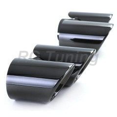 Dual Exhaust Tips, Black for Porsche 911 991 11-15