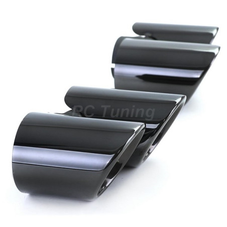 Dual Exhaust Tips, Black for Porsche 911 991 11-15