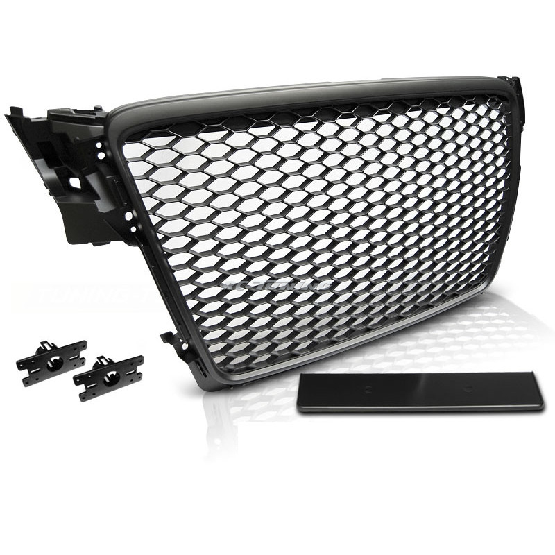 Schwarzer Kühlergrill Audi A4 B8 RS-Style 08-11 GRAU01